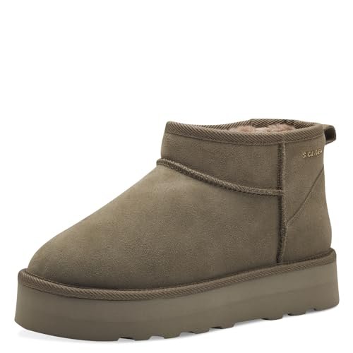 s.Oliver Damskie buty zimowe z podszewką, zielone (Sage), 40, Sage, 40 EU