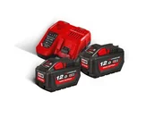 Akumulatory do elektronarzędzi - Milwaukee zestaw zasilający 18V 2x12,0Ah Li-Ion M18HB12 z ładowarką M12-18FC - miniaturka - grafika 1