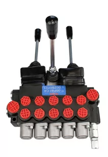 Rozdzielacz hydrauliczny Presko 5-sekcyjny 40l, 2 joysticki +1 dźwignia - Akcesoria do hydrauliki siłowej - miniaturka - grafika 1