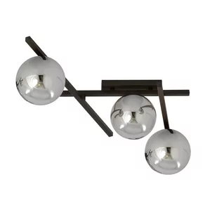 Emibig Lighting czarny krótki żyrandol srebrne klosze SMART 3 BLACK/GRAFIT 1104/3 nowoczesna lampa sufitowa szklane chromowane kule 1104/3 - Lampy sufitowe - miniaturka - grafika 2