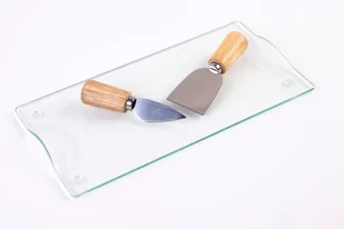 EH Excellent Houseware Szklana deska do serwowania serów i wędlin ozdobna patera z nożami 170431700 - Tace i patery - miniaturka - grafika 1