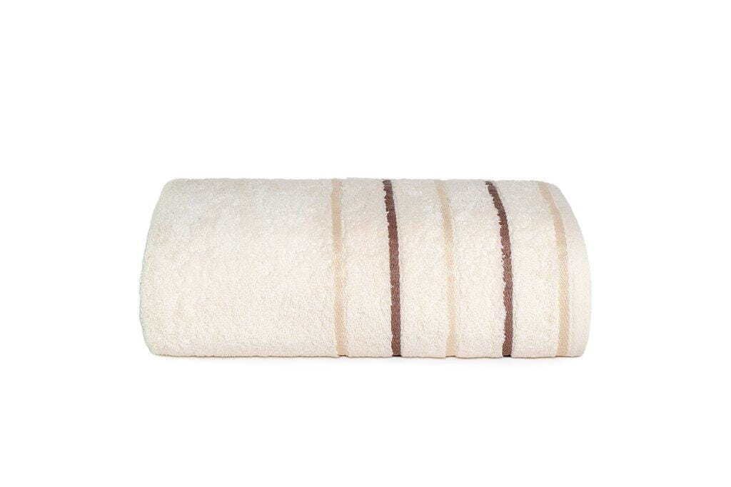 Bawełniany ręcznik kąpielowy w ozdobne paski Fresh 70x140cm waniliowy