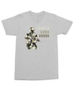 Koszulki i topy damskie - Koszulka Patriotyczna Chwała Duma Honor Wojskowa Szara M - miniaturka - grafika 1