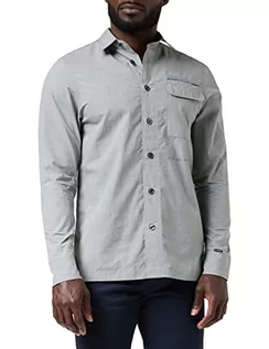 Koszule męskie - G-STAR RAW, Męska koszula z długopisem kieszeniowym regularna, Wiele kolorów (Correct Winter Grey Htr C903-3800), M - grafika 1