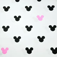 Pasmanteria - Tkanina bawełniana MIKI czarno różowe na białym tle - miniaturka - grafika 1