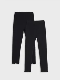 Sinsay - Legginsy 2 pack - czarny - Spodnie i spodenki dla dziewczynek - miniaturka - grafika 1