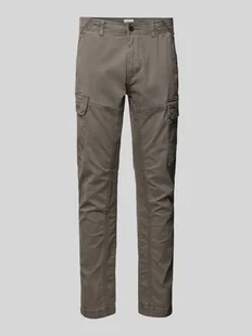 Spodnie cargo o kroju slim fit z wpuszczanymi kieszeniami - Spodnie męskie - miniaturka - grafika 1