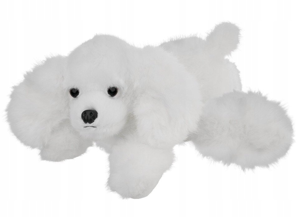 Maskotka Piesek Biały Leżący - 28cm