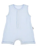Kombinezony dla dzieci - Chłopięcy Rampers Muślin niebieski, Nicol,r.56 - miniaturka - grafika 1