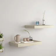 Półki do salonu - vidaXL vidaXL Półki ścienne, 2 szt., kolor dębowy, 40x23x3,8 cm, MDF - miniaturka - grafika 1