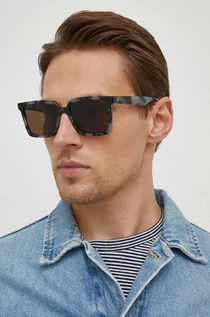Okulary przeciwsłoneczne - Gucci okulary przeciwsłoneczne męskie kolor szary - grafika 1