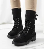 Botki damskie - Czarne botki ażurowe Barkly-36 - miniaturka - grafika 1