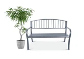 Ławki ogrodowe - Metalowa ławka ogrodowa z oparciem parkowa taras balkon grafitowa - miniaturka - grafika 1