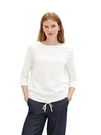 Koszulki i topy damskie - TOM TAILOR Damska koszulka z rękawem 3/4, 10315-Whisper White, XL - miniaturka - grafika 1