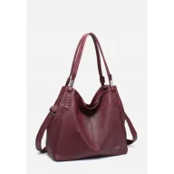 Torebki damskie - Pojemna Torebka Torba Damska Shopper LUIGISANTO Czerwona Format A4 - miniaturka - grafika 1