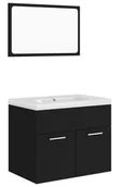 Inne meble do łazienki - Komplet czarnych mebli do łazienki z umywalką 60 cm E2-T43 - miniaturka - grafika 1