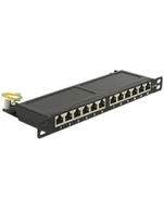 Kable miedziane - Delock 10 Patchpanel 12P Cat.6A 0,5HE black - miniaturka - grafika 1