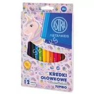 Przybory szkolne - Kredki ołówkowe okrągłe Jumbo Astrakids Unicorn 12 kolorów - miniaturka - grafika 1