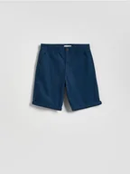 Spodnie i spodenki dla chłopców - Reserved - Bawełniane szorty - granatowy - miniaturka - grafika 1