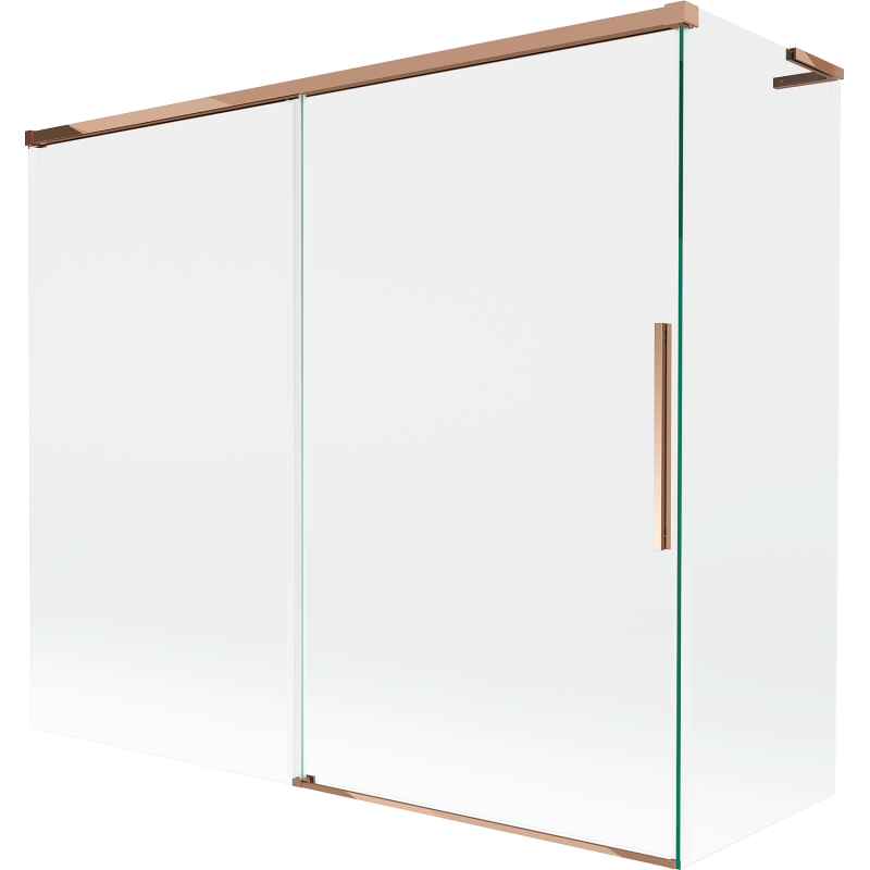 Mexen Rox L parawan nawannowy 2-skrzydłowy rozsuwany 180 + 80 x 150 cm, transparent, różowe złoto - 8C9L-180-080-60-00