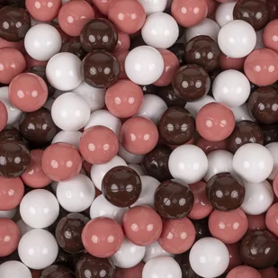 KiddyMoon Plastikowe piłeczki 7cm łososiowy-brązowy-biały 100 Zabawka zestaw kulek - Suche baseny - miniaturka - grafika 1