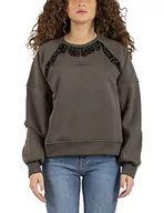Bluzy damskie - PINKO Bluza damska Maura Gazata, X86_zielono-szara, S - miniaturka - grafika 1