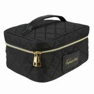 Kosmetyczki, organizery i kuferki - Kosmetyczka damska podróżna duża czarna kuferek Captain Mike - miniaturka - grafika 1