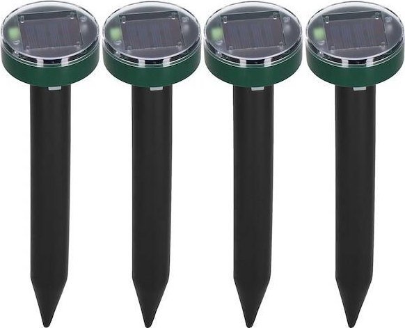Springos Solarny odstraszacz kretów 4 szt. na nornice, kuny i inne gryzonie czarno-zielony UNIWERSALNY