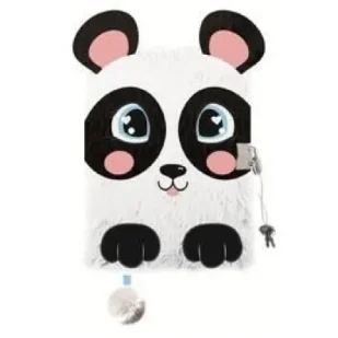 Pamiętnik z kłódką A5/96K 3D włochacz Panda - Szkolne artykuły papiernicze - miniaturka - grafika 1