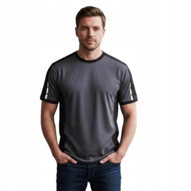DICKIES CIENKI GŁADKI T-SHIRT MĘSKI CZARNO SZARY S 6BA