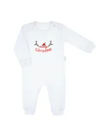 Pajacyki dla niemowląt - Niemowlęcy pajac bawełniany "Merry Christmas" biały Nicol r.80 - miniaturka - grafika 1