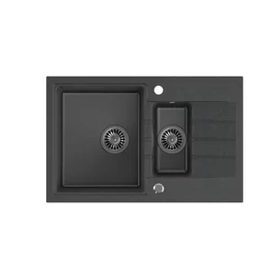 QUADRON Zlewozmywak granitowy czarny PETER 156 HCQP57850CZK - Zlewozmywaki - miniaturka - grafika 1