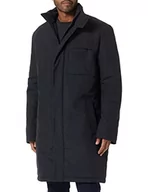 Płaszcze męskie - HUGO Męski płaszcz pikowany Mio2311 z logo stosu, czarny (Black1), 54 - miniaturka - grafika 1