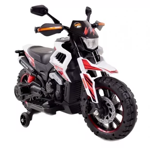 SUPER-TOYS NAJNOWSZY PIERWSZY AKUMULATOROWY MOTOREK CROSSOWY TURBON/DLS09 DLS-09-BIAŁY - Pojazdy elektryczne dla dzieci - miniaturka - grafika 1