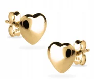 Biżuteria dla dzieci - ZŁOTE KLASYCZNE KOLCZYKI WYPUKŁE SERDUSZKA SERCA 8KT 333 - miniaturka - grafika 1
