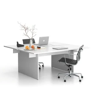 Stół DOUBLE SOLID, 1800 x 1650 x 743 mm, naturalny dąb - Biurka - miniaturka - grafika 7