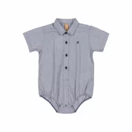 Body dla niemowląt - Body chłopięce z krótkim rękawem, koszulowe, niebieskie/Up Baby - miniaturka - grafika 1