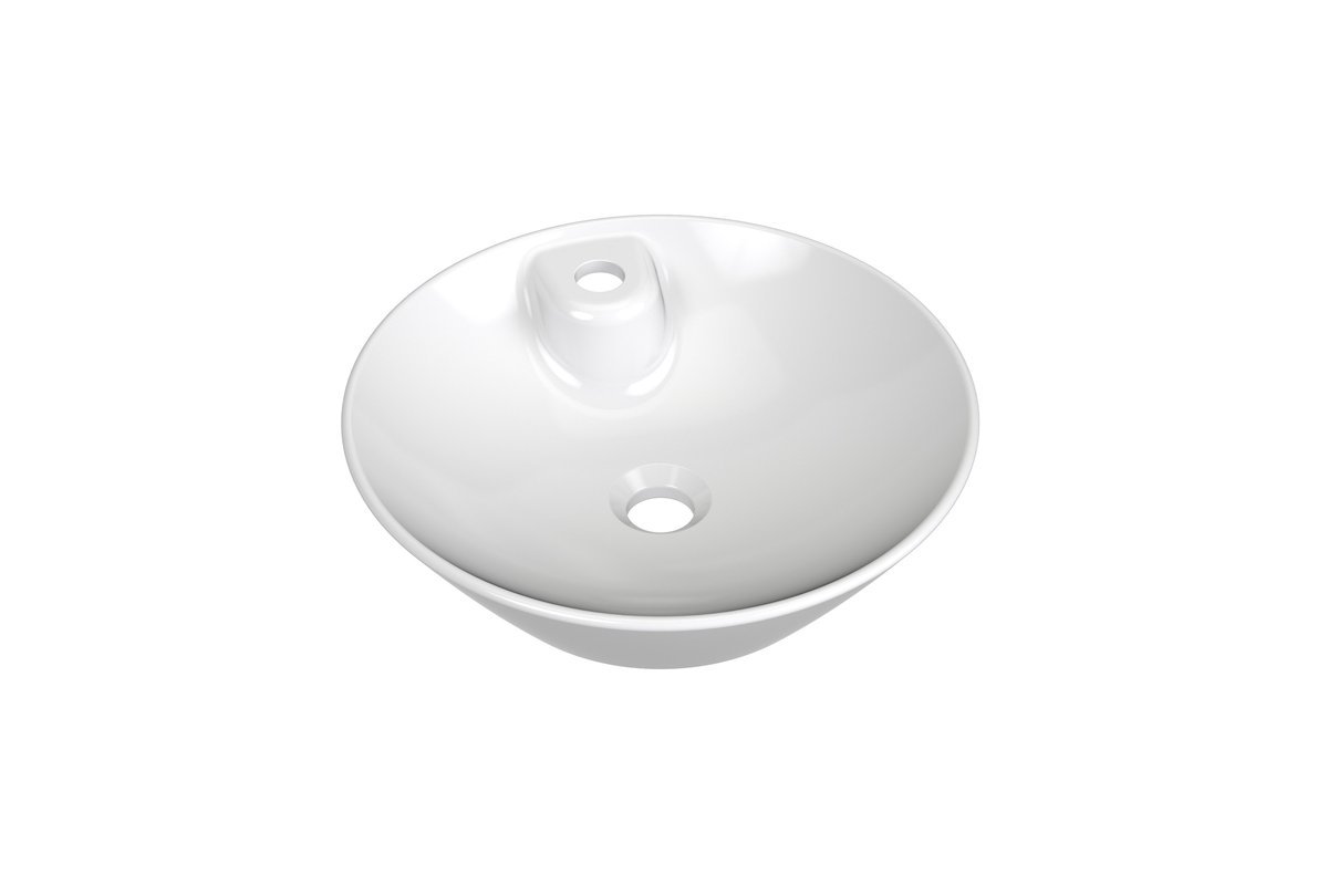 Ravak Okrągła umywalka ceramiczna nablatowa Palmi 390x390 biały połysk 1szt