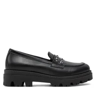 Półbuty damskie - Loafersy TWINSET Mocassino 242GCJ024 Czarny - miniaturka - grafika 1
