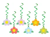 Dekoracje sali - Dekoracja wisząca świderki wiosenne Kwiatki - 6 szt. - miniaturka - grafika 1