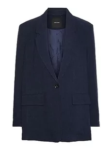 VERO MODA VMLUCYVER LS blezer damski blezer lniany, granatowy blezer, XS - Marynarki i żakiety damskie - miniaturka - grafika 1