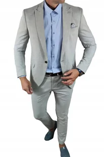 Garnitur męski dwuczęściowy komplet kolor szary-popielaty DJG05 - 54 - Marynarki męskie - miniaturka - grafika 1
