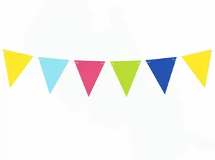 Baner flagi wielokolorowe - 180 cm - 1 szt. - Dekoracje sali - miniaturka - grafika 1