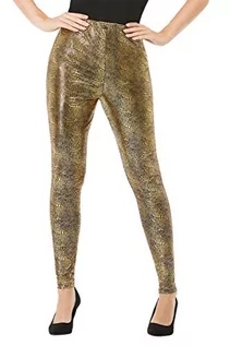 Spodnie damskie - Smiffys Smiffys 50746M Legginsy ze skalą smoka, damskie, złoto, M - rozmiar UK 32-44 50746M - grafika 1