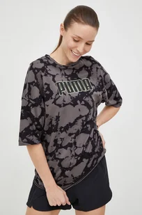 Puma t-shirt bawełniany kolor czarny - Koszulki sportowe damskie - miniaturka - grafika 1