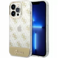 Etui i futerały do telefonów - Guess GUHCP14XHG4MHG iPhone 14 Pro Max 6,7" złoty/gold hardcase 4G Pattern Script - miniaturka - grafika 1