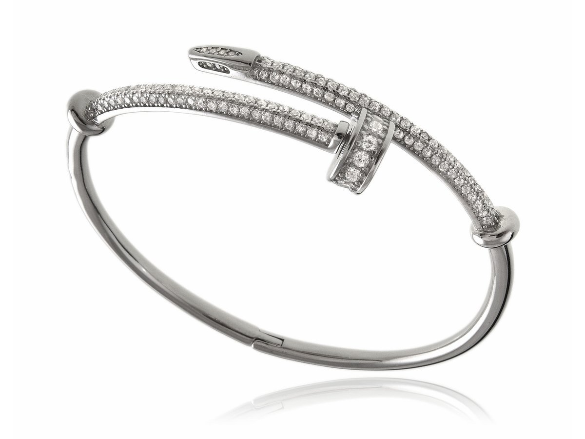 Bransoleta sztywna srebro 925 Gwóźdź b1194