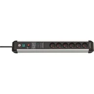 Inne akcesoria elektryczne - Listwa przeciwprzepięciowa Premium Protect line 6 gniazd 3m czarno/srebrna Brennenstuhl 1391014600 - miniaturka - grafika 1