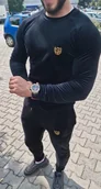 Dresy męskie - Dres welurowy męski czarny Furia - miniaturka - grafika 1