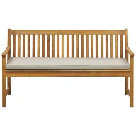 Ławki ogrodowe - Beliani Ławka ogrodowa z certyfikowanego drewna 160 cm beżowa poduszka VIVARA 210027 - miniaturka - grafika 1